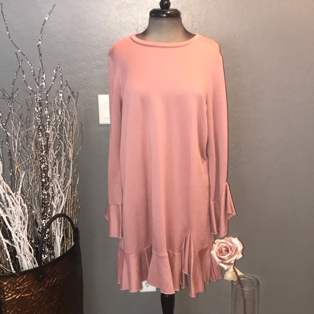 Sugarlips Pink Ruffled Sweater Dress - Picture 2 of 5